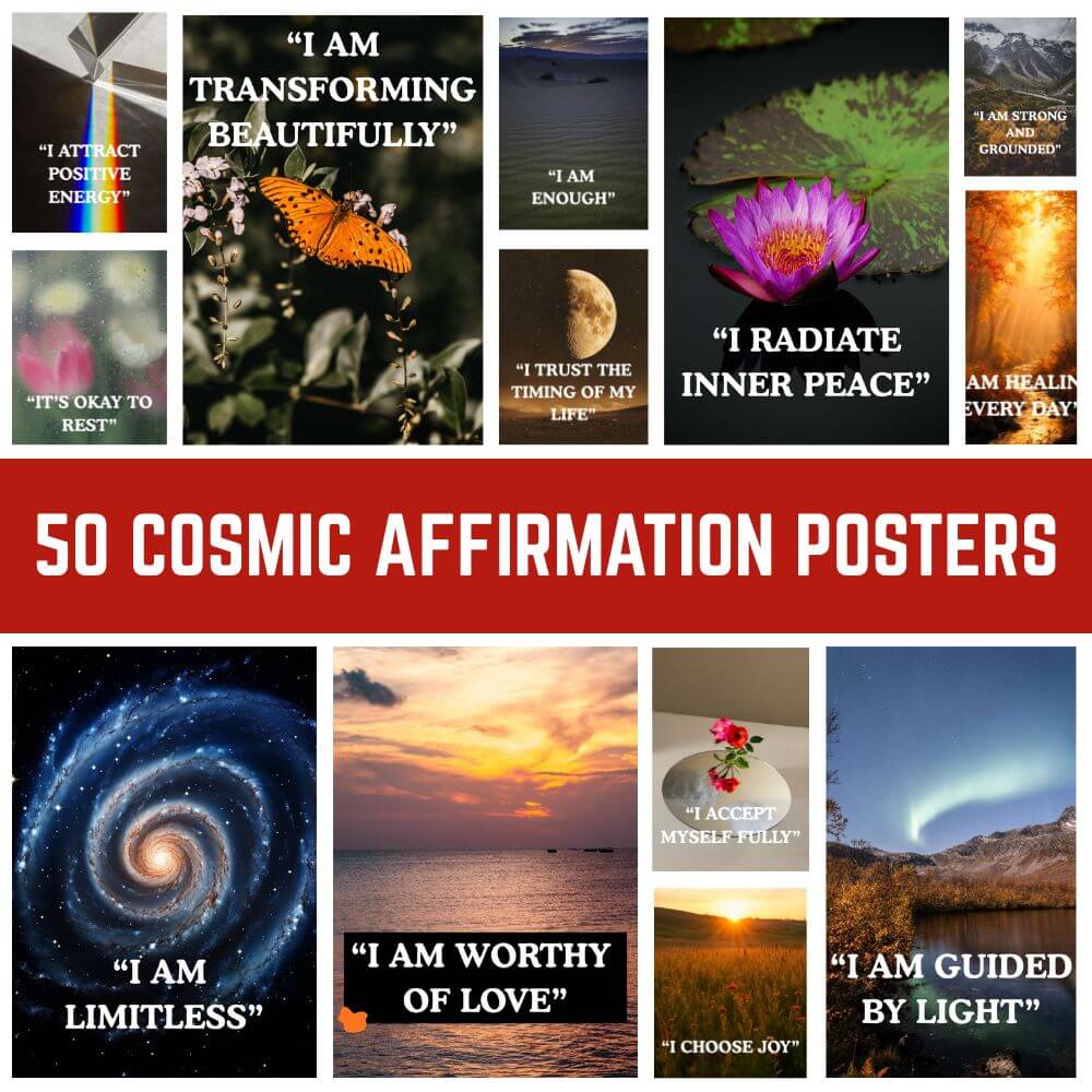 50 Cosmic Affirmation Posters Bundle