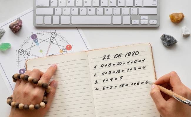 Easy numerology calculation chart showing step-by-step process to find your core numbers