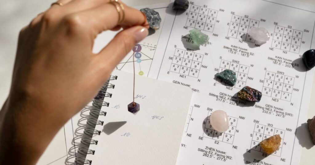 A beginner astrologer learning how to read a natal chart, with a visual representation of the zodiac wheel, planets, and houses.