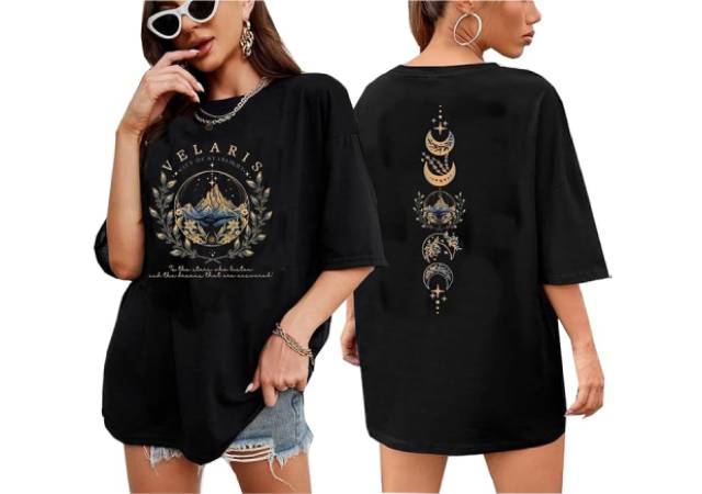 Acotar Night Court T Shirt Women Velaris City of Starlight Tshirt Night Court Graphic Tee Oversized Short Sleeve Tops