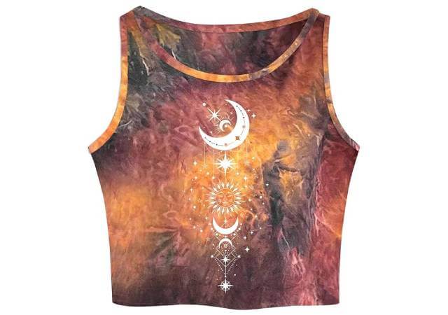 Women's Casual Sleeveless Graphic Cropped Top Crewneck Tank Top Shirts