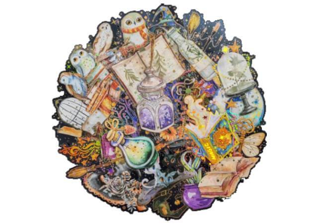 Vintage Gold Foil Holographic Magic Witchy Big Stickers - 60Pcs Clear Waterproof Astrology Witchcraft Stickers for Scrapbooking, Junk Bullet Journal, Witch Supplies